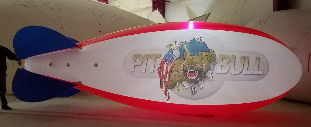 LED Light in red white blimp
